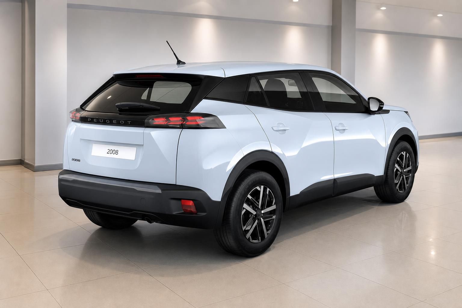 Peugeot 2008 weiss Heckansicht mit LED-Ruecklichtern