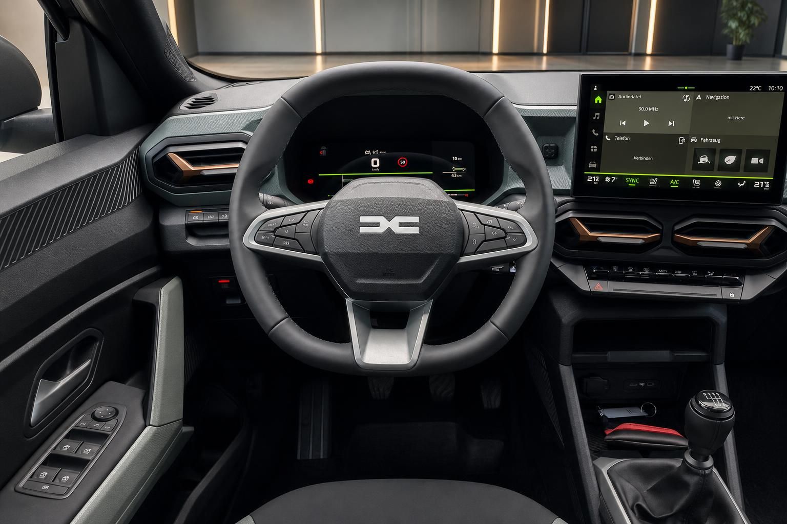 Dacia Bigster Innenraum Cockpit mit Lenkrad und Infotainment-Display
