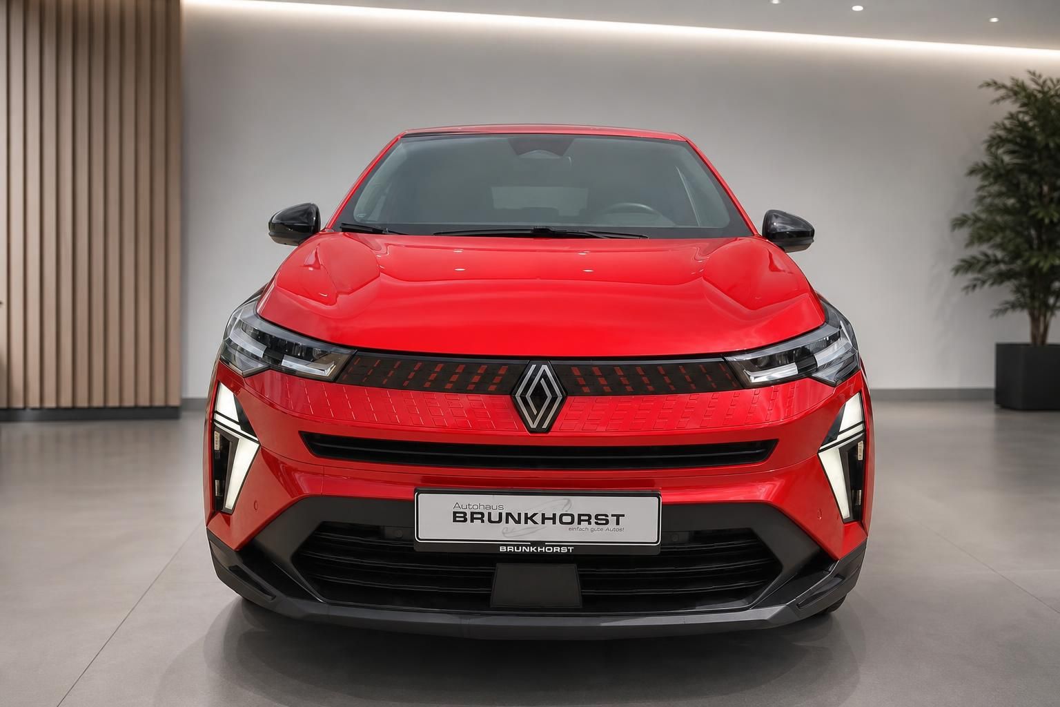 Renault Captur rot – Frontansicht mit LED-Scheinwerfern im Autohaus Brunkhorst