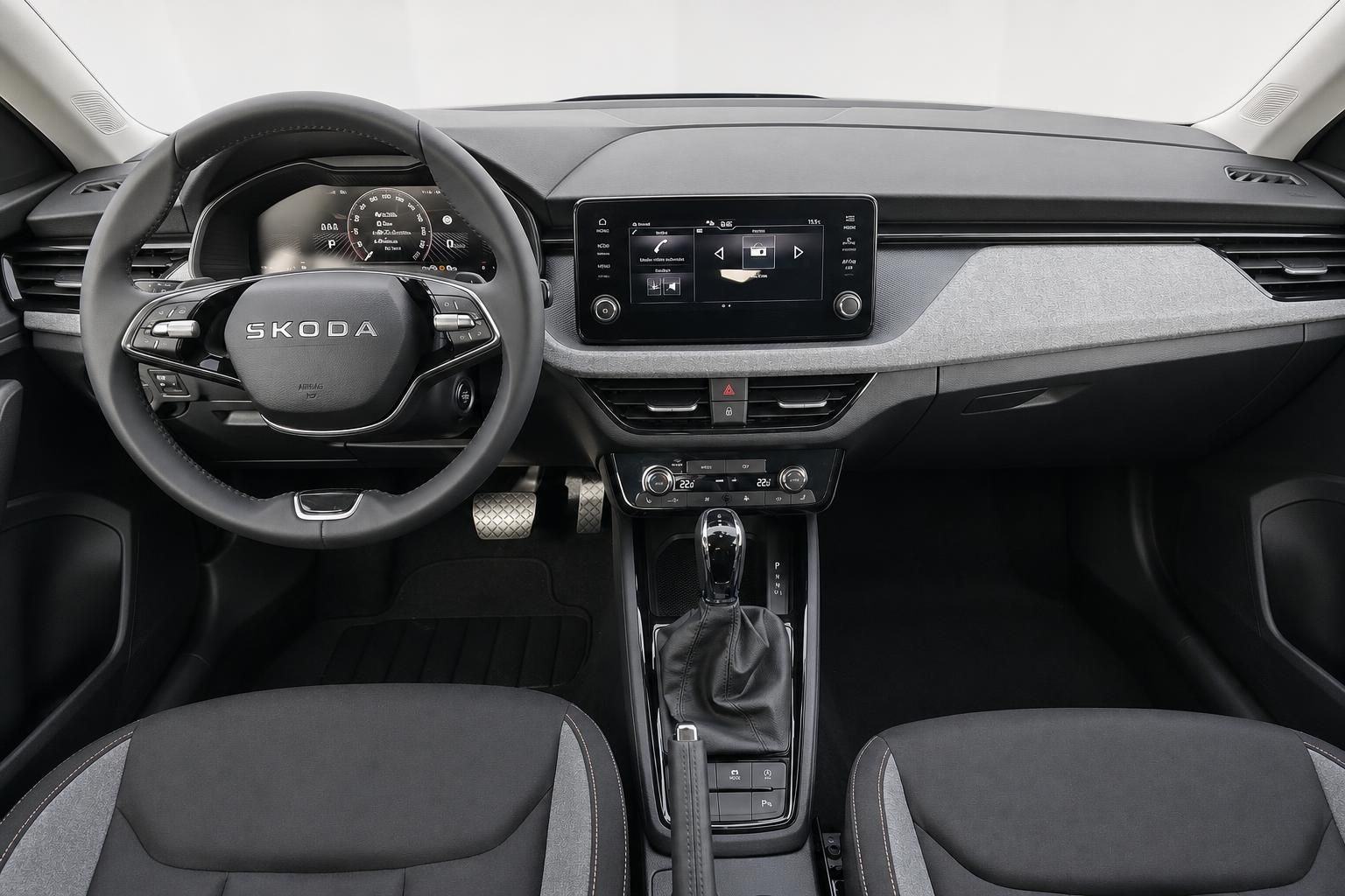 Skoda Lenkrad und Cockpit mit digitalem Tacho und Schaltung