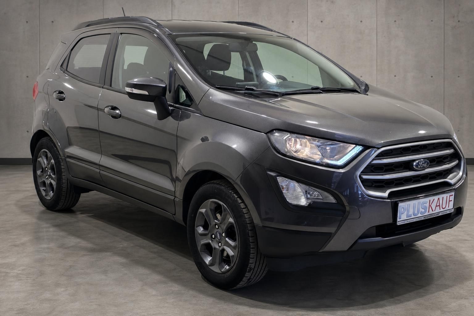 Ford EcoSport grau Frontansicht schraeg von vorne