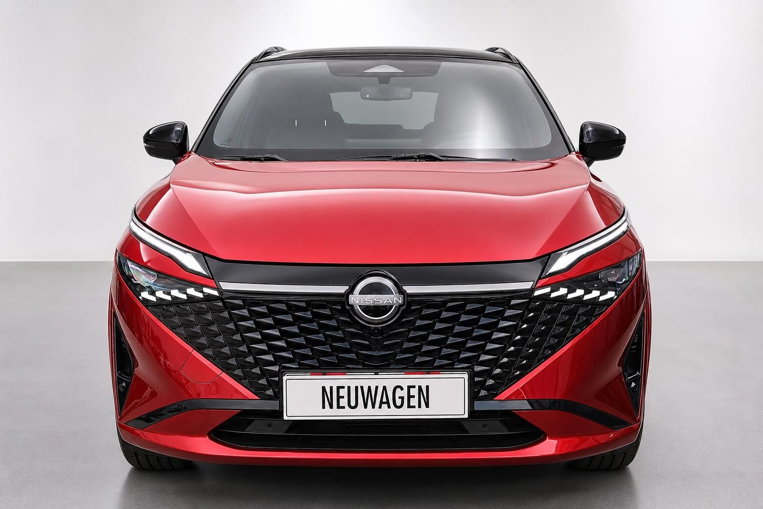 Nissan Qashqai rot Frontansicht mit Kuehlergrill