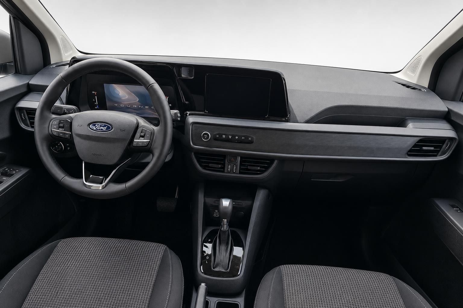Cockpit und Lenkrad im Ford Tourneo mit Digitalanzeige