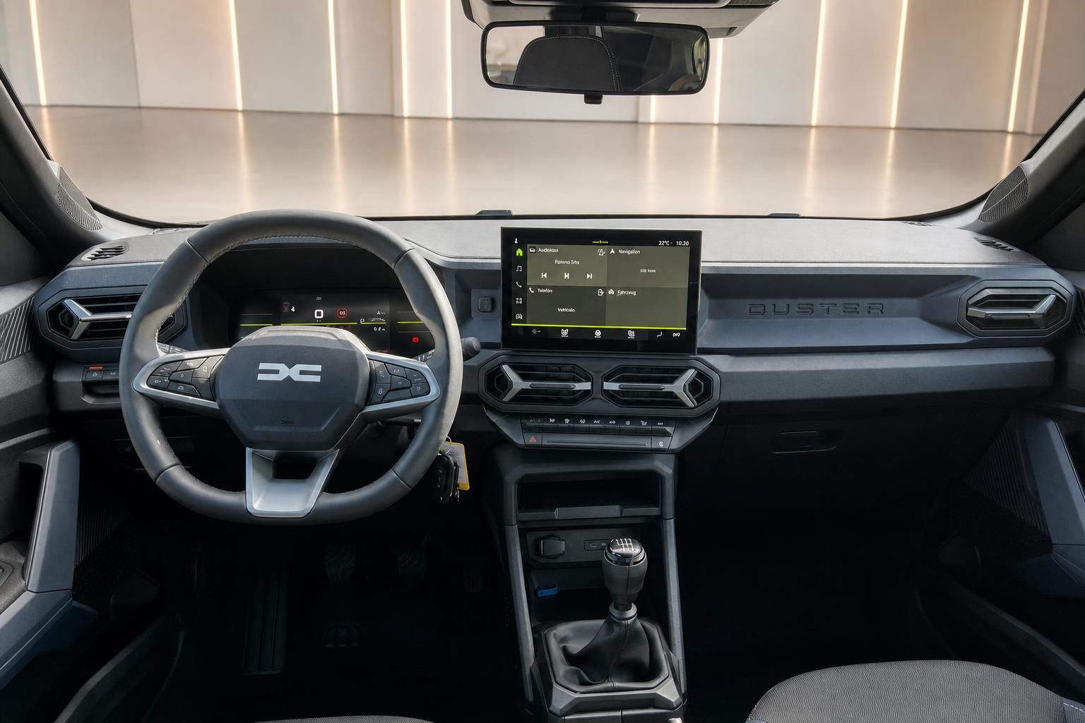Dacia Duster Armaturenbrett und Cockpit, moderne Innenausstattung mit Touchscreen Display