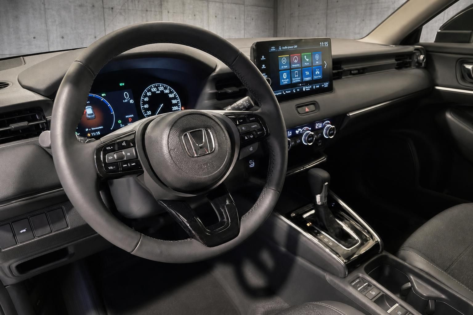 Honda HR-V Innenraum mit Lenkrad, Cockpit und Touchscreen-Display