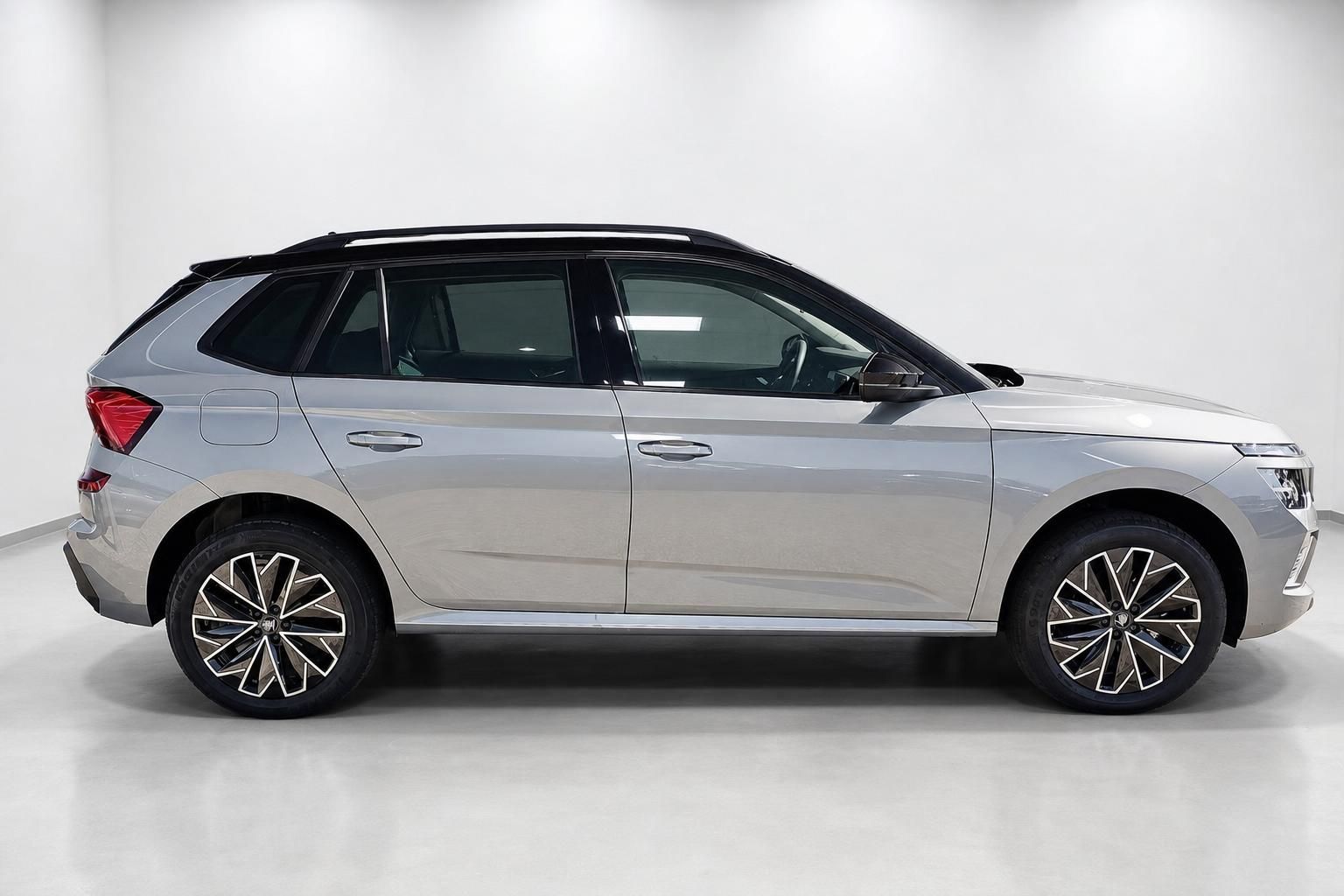 Skoda SUV in Silber, Seitenansicht im Fotostudio