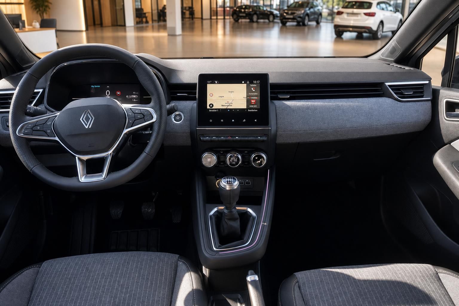 Renault Clio Armaturenbrett mit Touchscreen-Display und modernem Cockpit-Design
