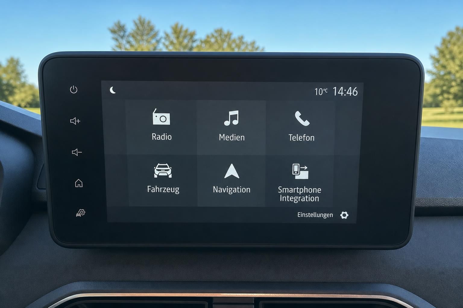 Fahrzeug Infotainment-System Display mit Navigation und Smartphone Integration