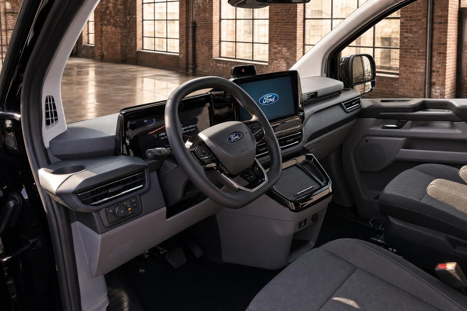 Ford Van Innenraum mit Cockpit, Lenkrad und Touchscreen Display