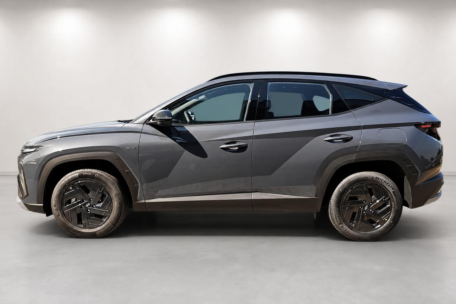 Hyundai Tucson SUV in Grau, Seitenansicht Profil