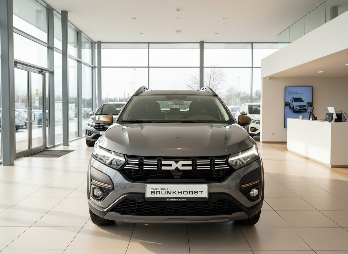 Dacia Jogger Frontansicht grau im Autohaus Brunkhorst Showroom
