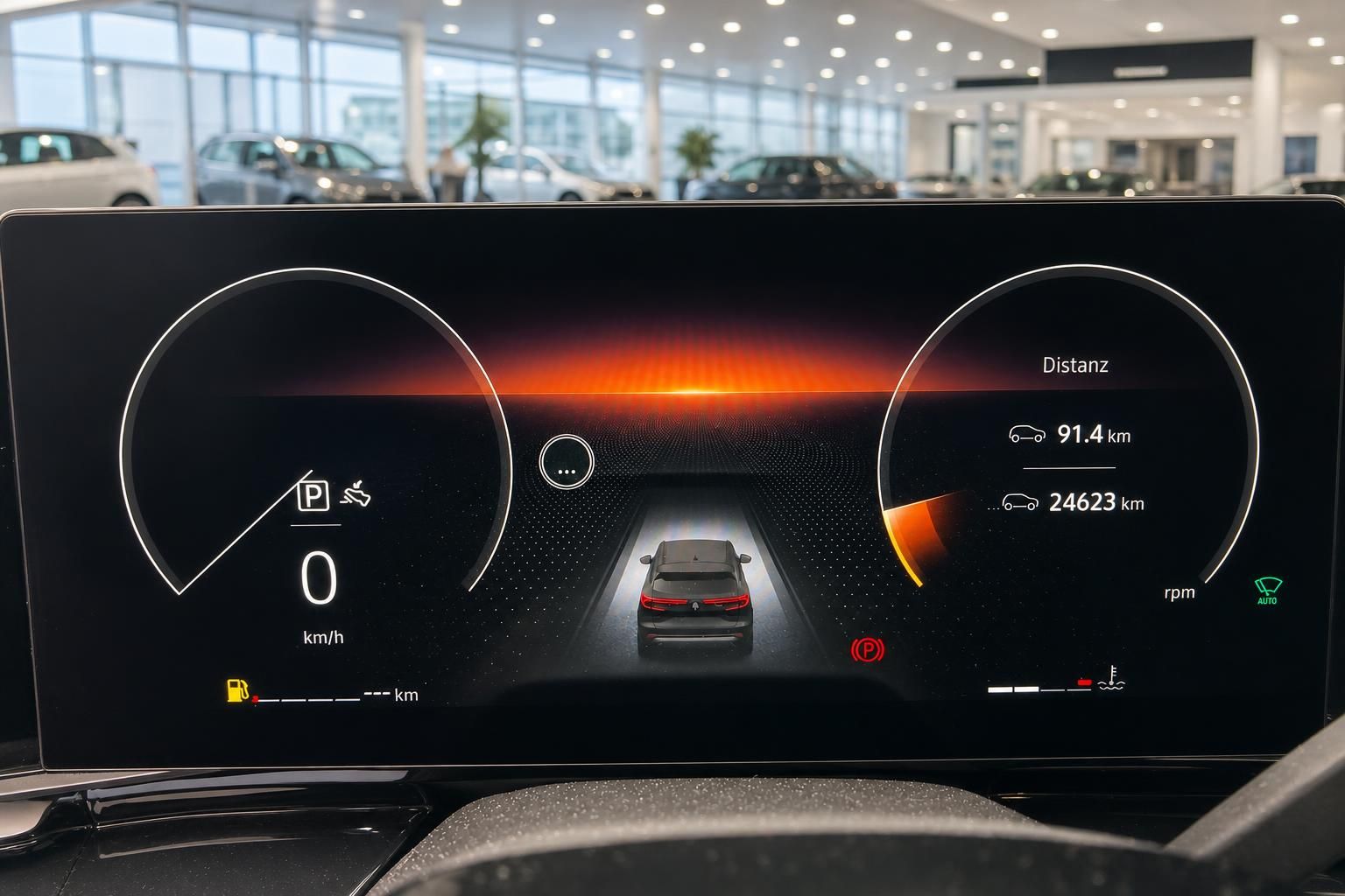 Digitales Armaturenbrett Display mit Tachometer, Kilometerstand und Fahrzeug-Informationen