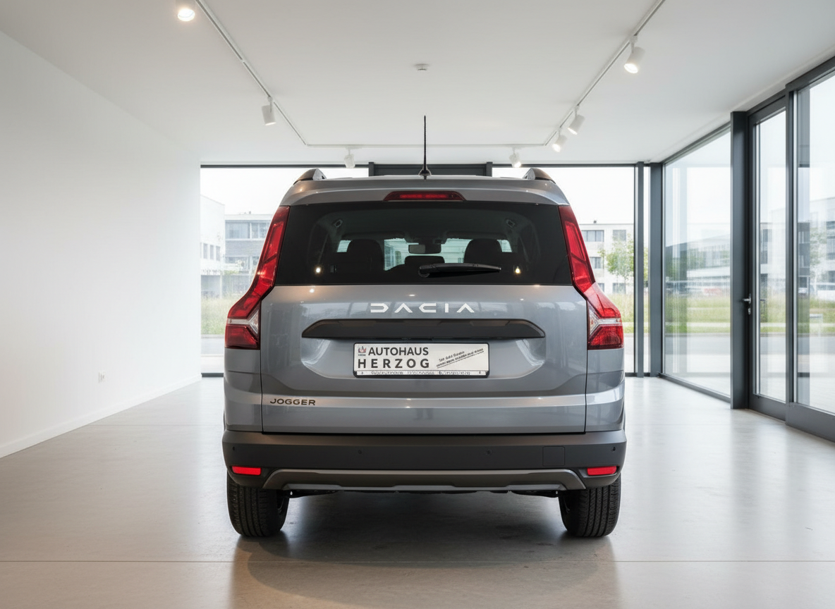 Dacia Jogger Heckansicht in Grau im Autohaus Herzog Showroom
