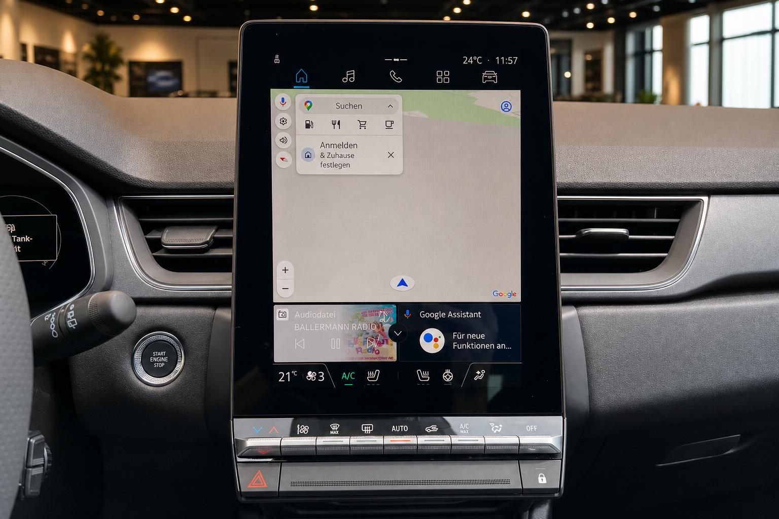 Renault Infotainment-System mit Touchscreen, Navigation und Klimaautomatik-Bedienfeld