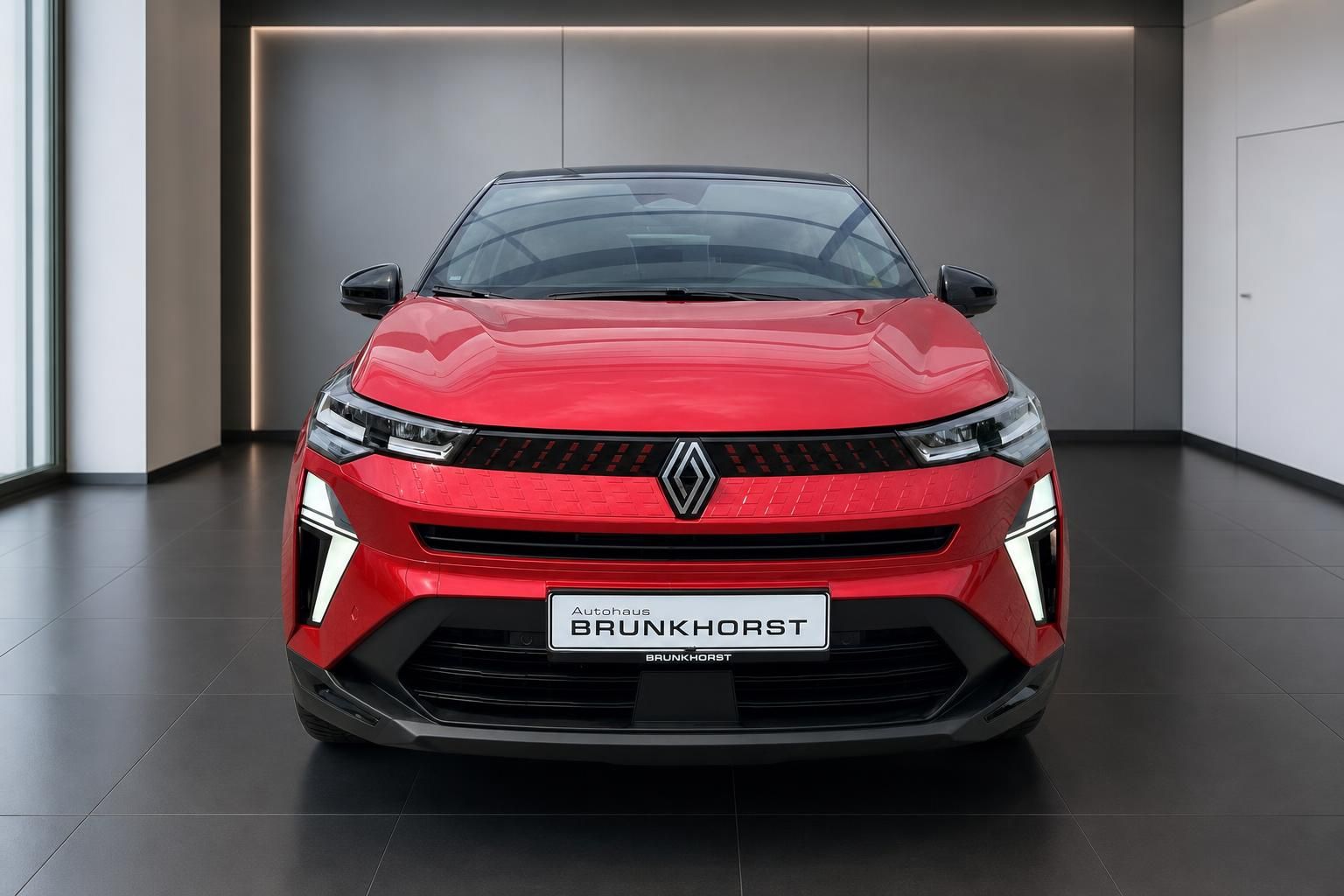Renault Captur rot Frontansicht mit LED-Scheinwerfern und Kühlergrill