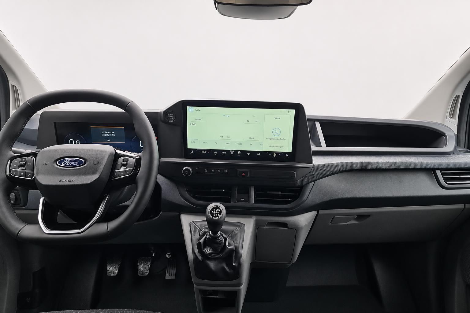 Ford Cockpit mit Lenkrad, Schaltung und Touchscreen-Display