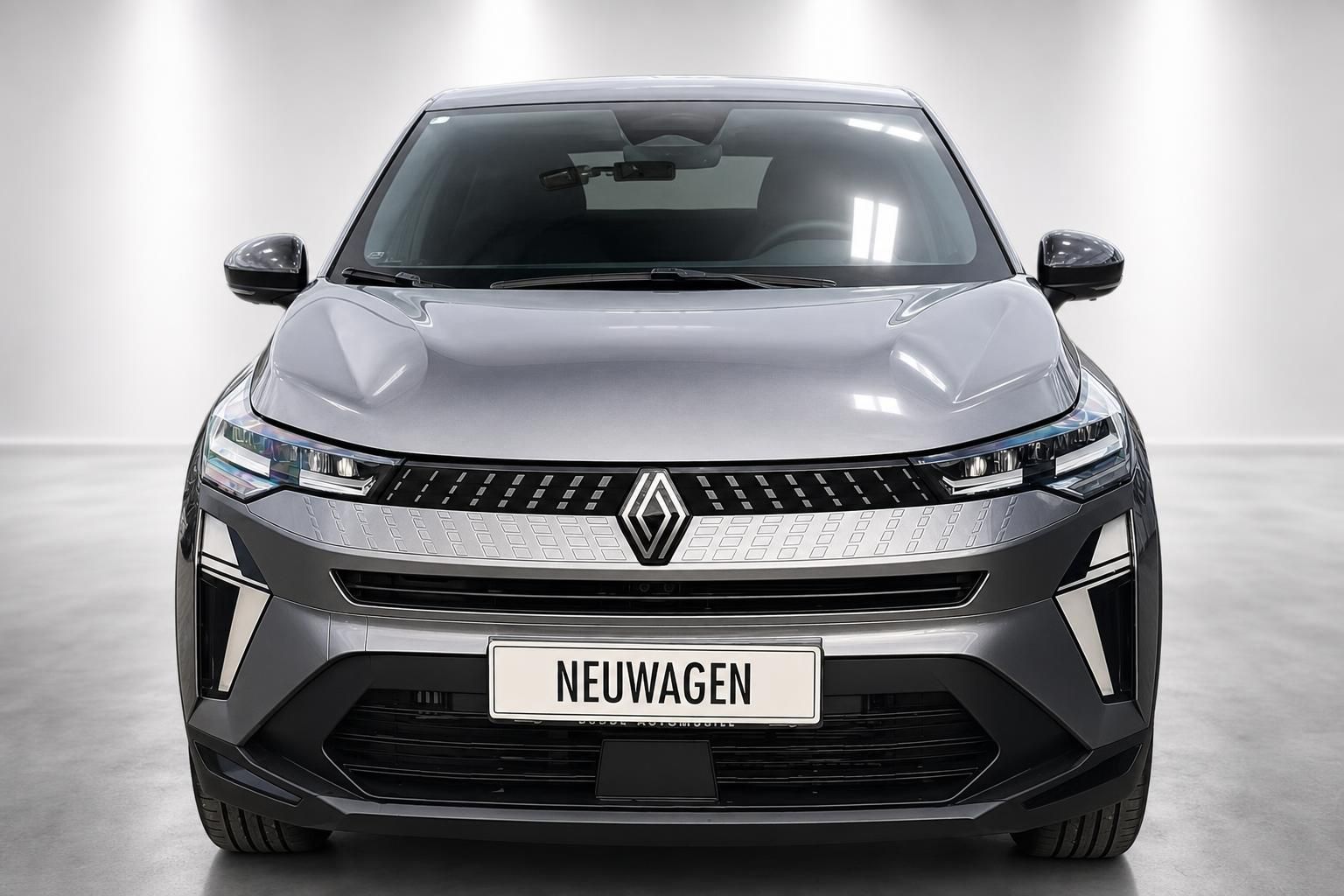 Renault SUV Frontansicht in grauem Metallic-Lack im Studio