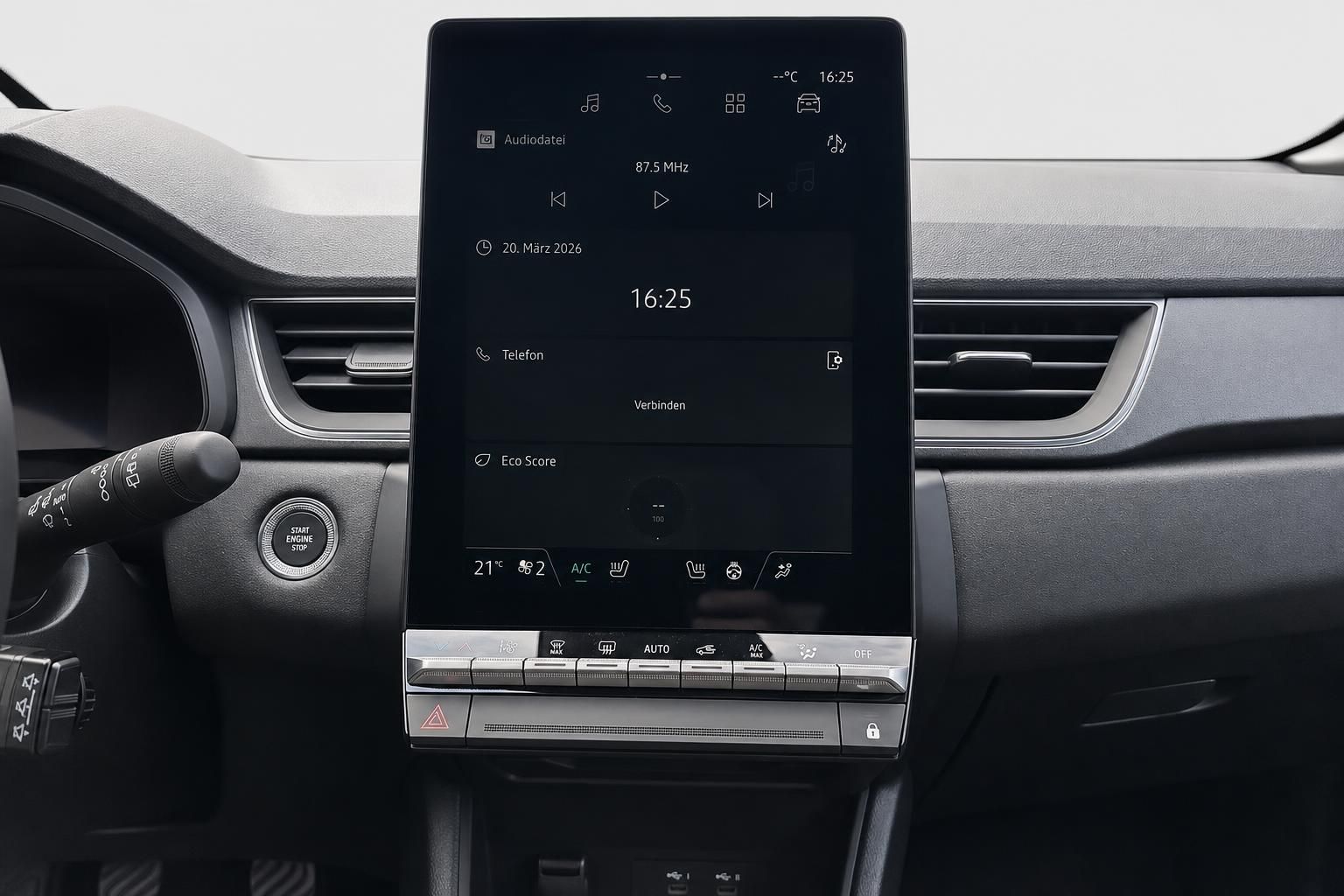 Renault Touchscreen Infotainment-Display mit Klimabedienung im Detail