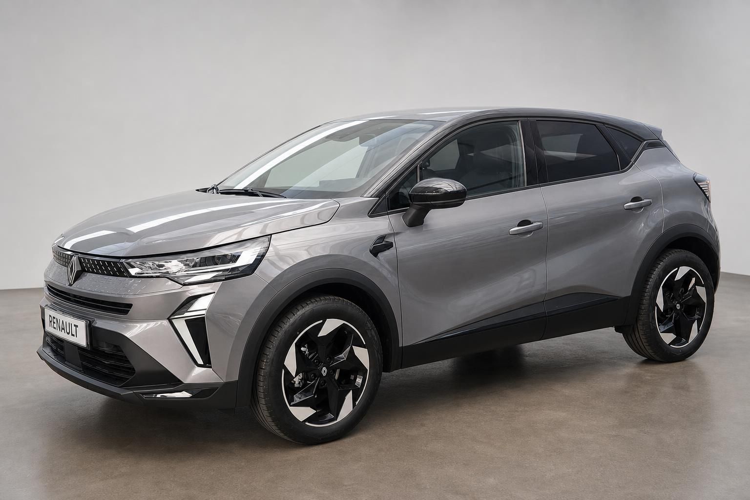 Renault Captur SUV in Grau, Frontansicht schräg vorne