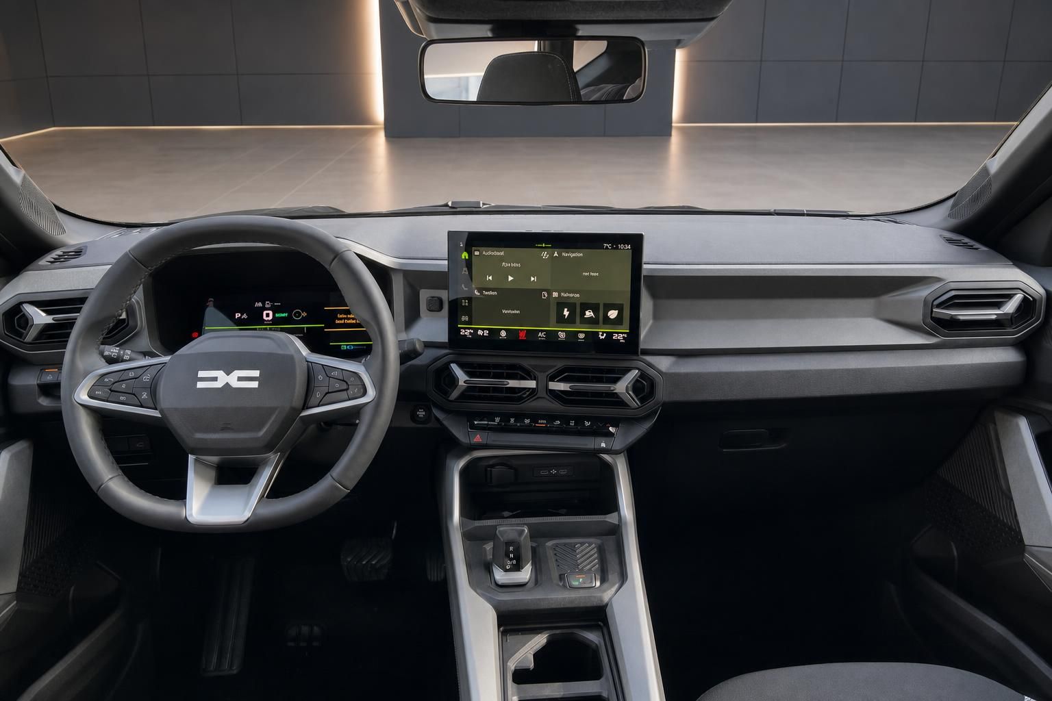 Dacia Bigster Armaturenbrett mit digitalen Anzeigen und zentralem Infotainment-System