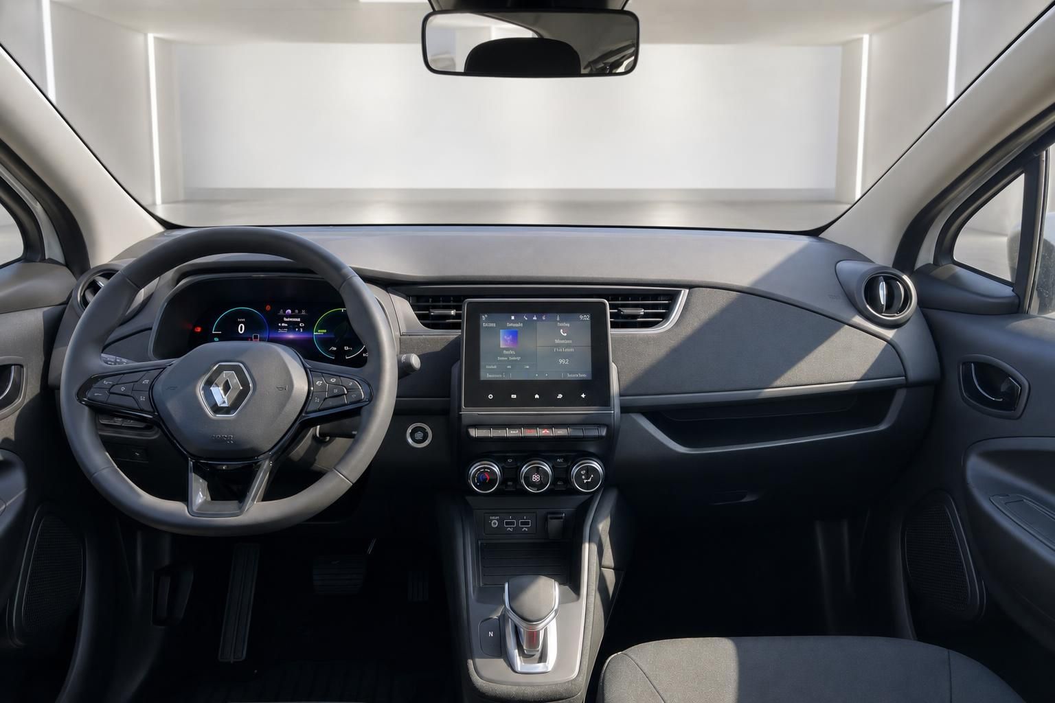 Renault ZOE Cockpit - Armaturenbrett mit Touchscreen, Klimabedienung und Automatikgetriebe