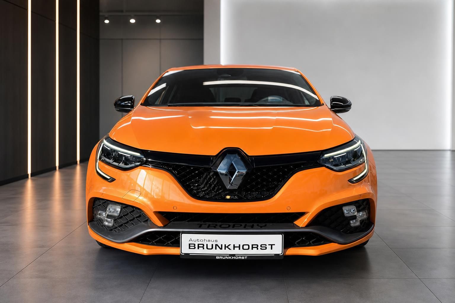 Renault Megane R.S. Trophy orange, Frontansicht mit Kühlergrill