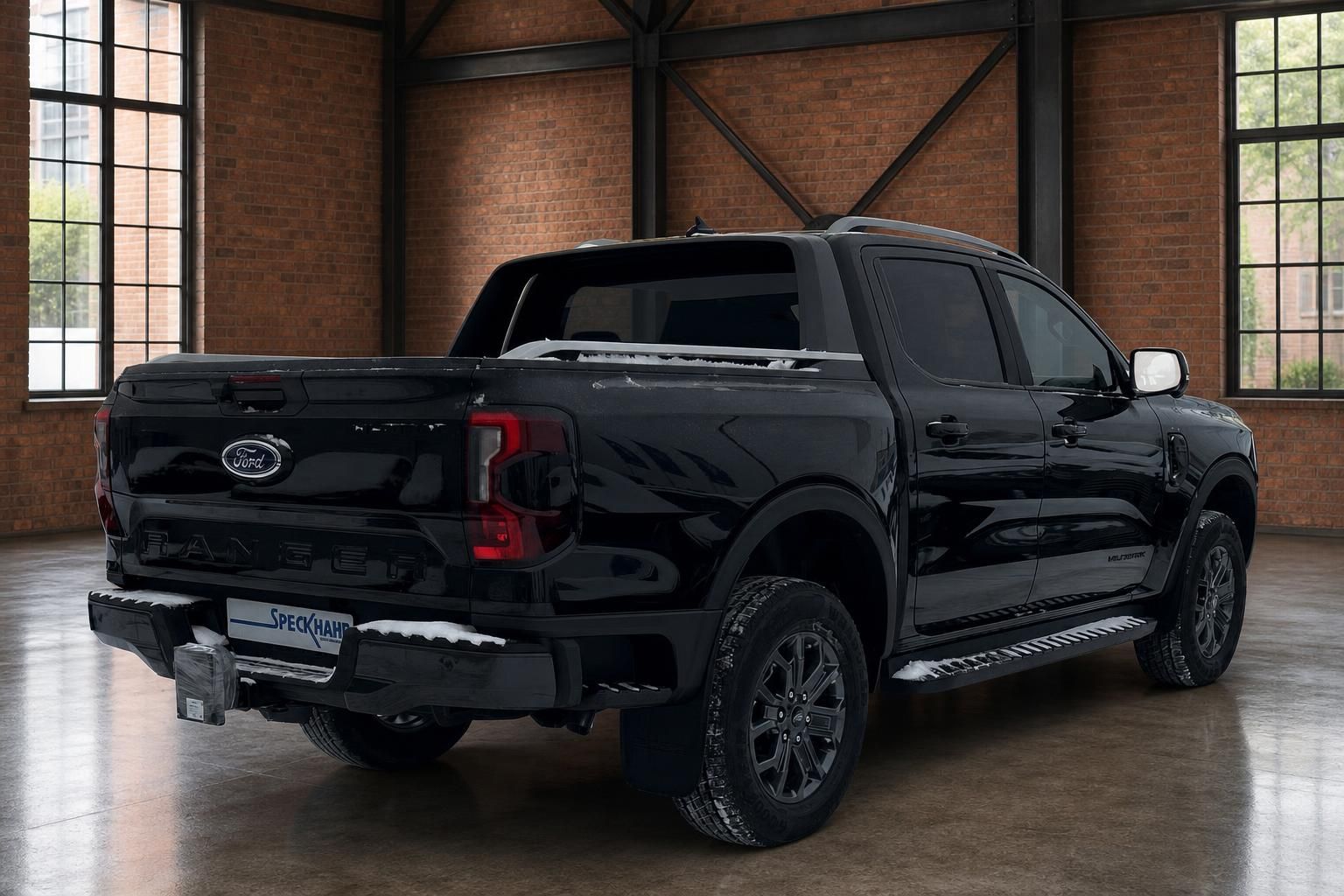 Ford Ranger Wildtrak schwarz Heck-Seitenansicht Pickup Truck