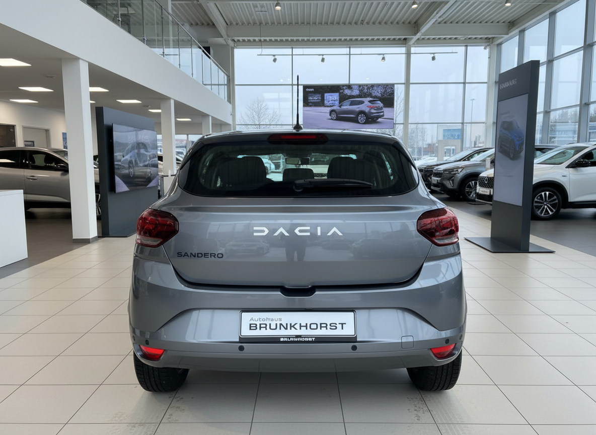 Dacia Sandero Heckansicht in Grau im Autohaus Brunkhorst