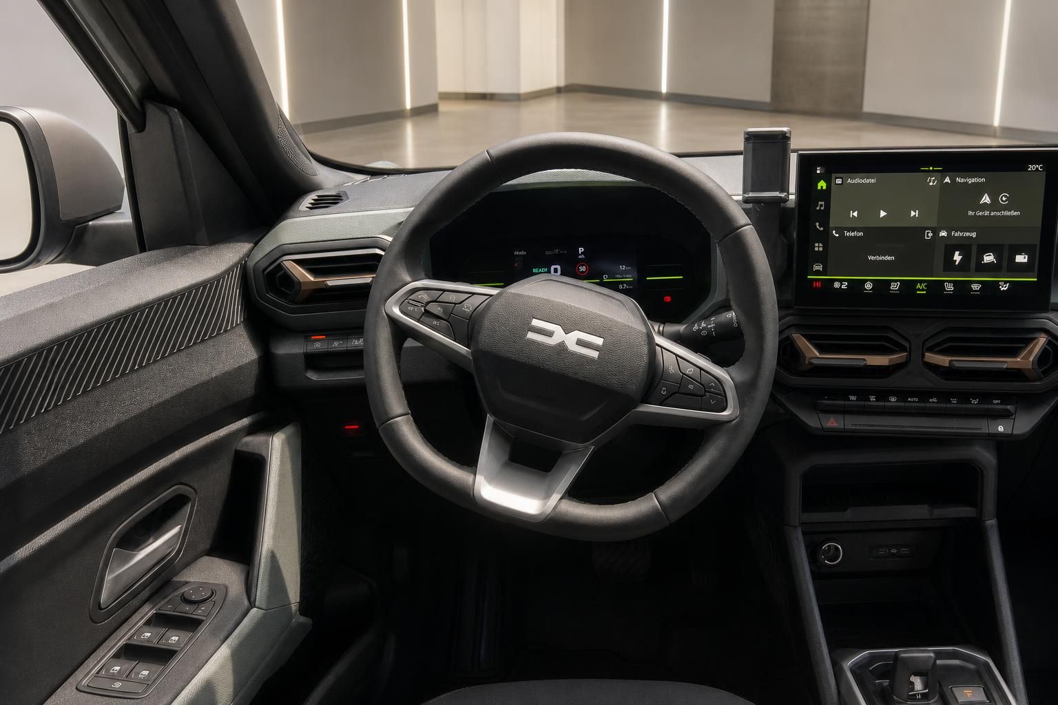 Dacia Duster Cockpit mit Lenkrad und Infotainment-Display