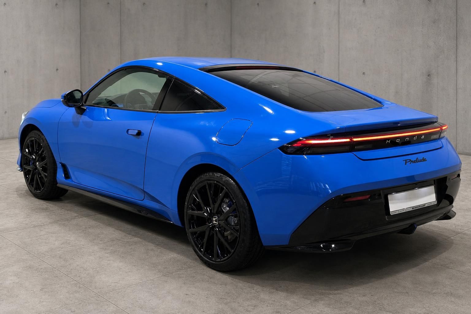 Honda Prelude blau, Heck- und Seitenansicht, sportliches Coupé