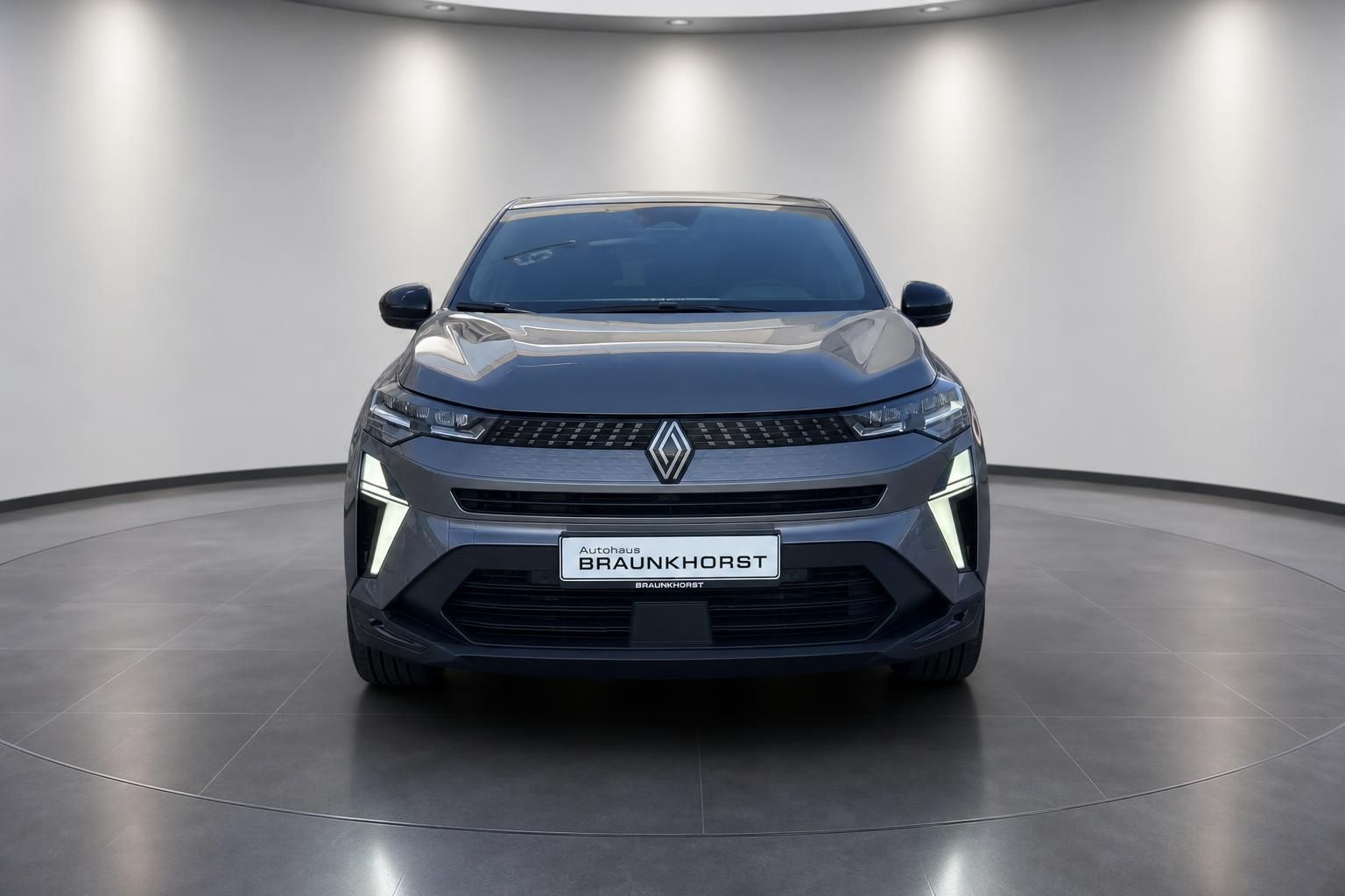 Renault Captur Frontansicht in grau - LED-Scheinwerfer und moderne Optik