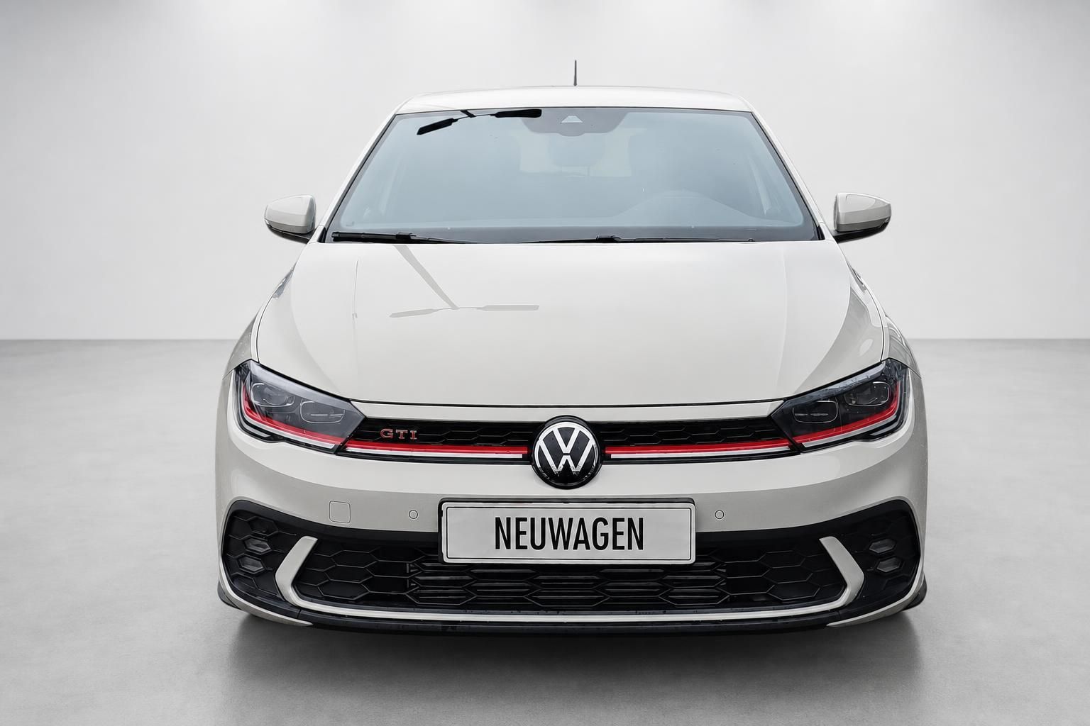 VW Polo GTI weiss Frontansicht mit Kennzeichen