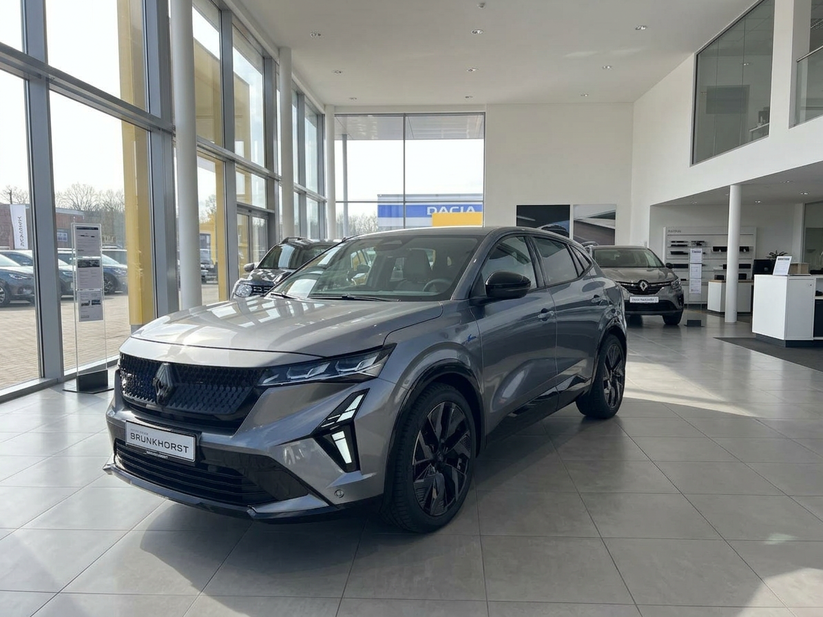 Renault Rafale grau metallic im Autohaus Brunkhorst Showroom – SUV Coupé Frontansicht