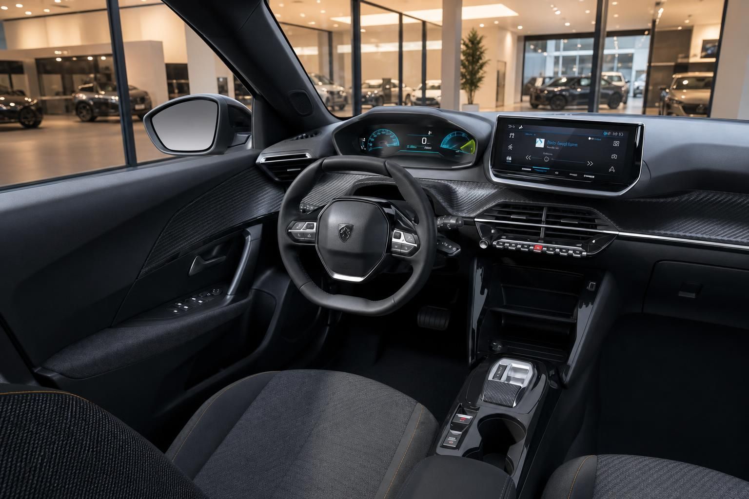 Peugeot E-2008 Cockpit mit Lenkrad und digitalem Display