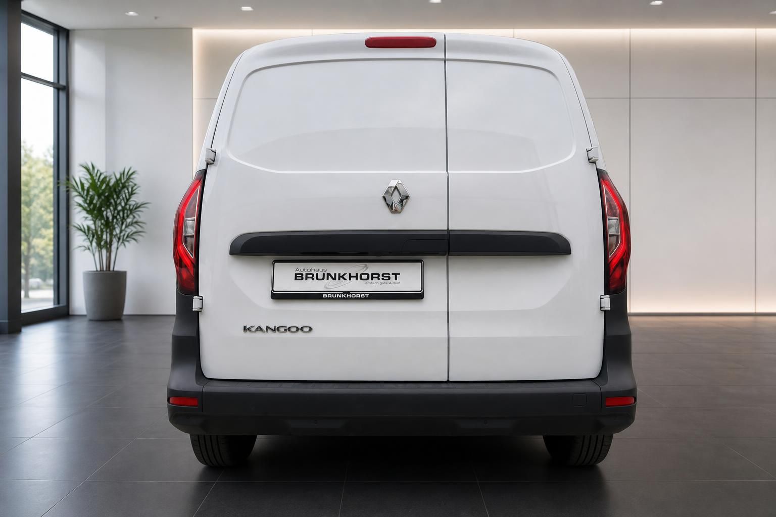 Renault Kangoo weißer Transporter Heckansicht mit Hecktüren - Autohaus Brünkhorst