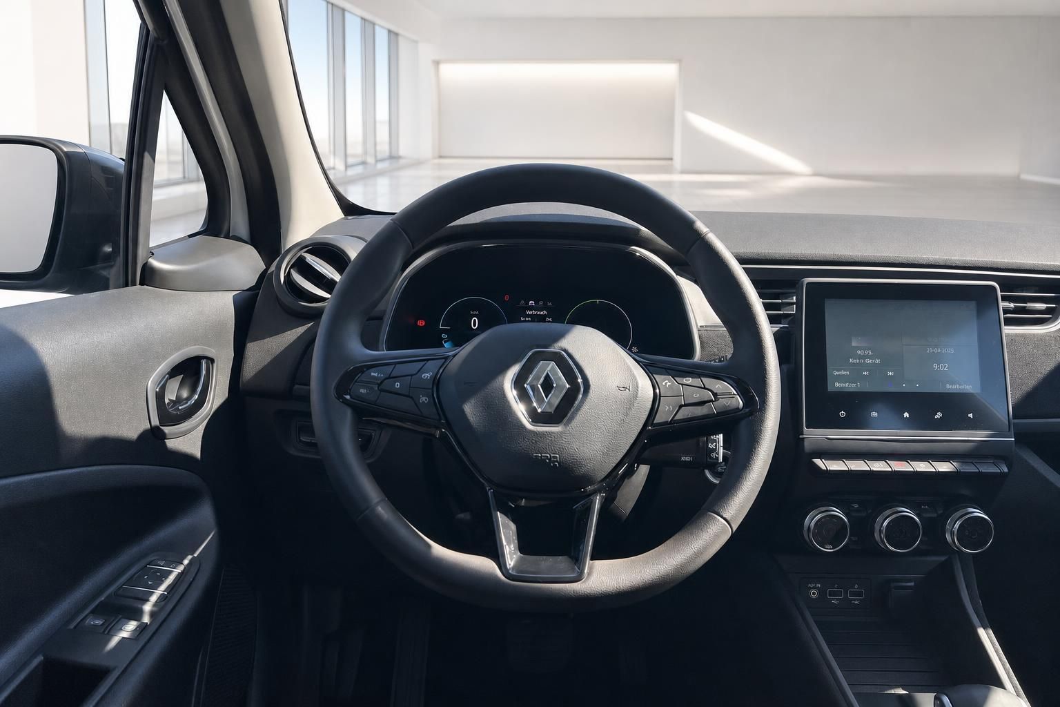 Renault Fahrzeug Cockpit mit Lenkrad, Armaturenbrett und Touchscreen