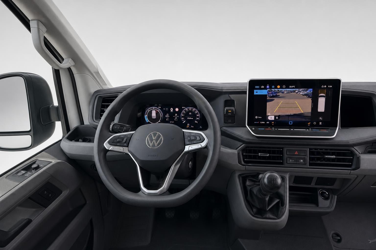 VW Crafter Cockpit mit Lenkrad und digitalem Display