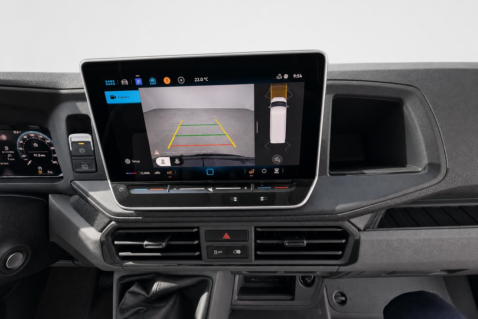 VW Crafter Touchscreen mit Rückfahrkamera-Ansicht