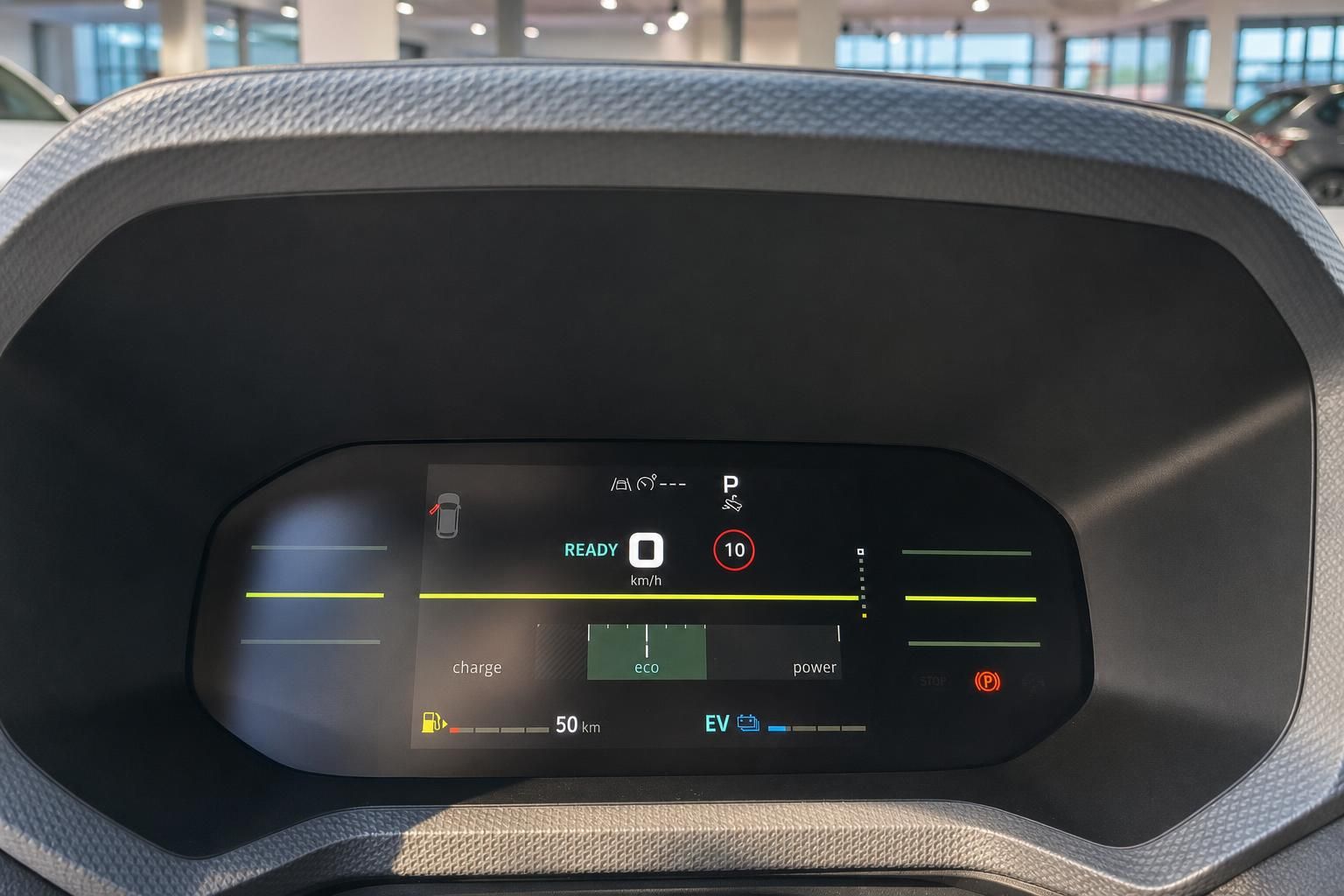 Digitales Kombiinstrument mit Elektrofahrzeug-Anzeige, Eco-Modus und Batteriestand-Information