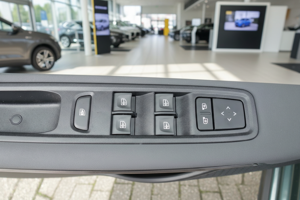 Fahrzeugtür-Schaltereinheit mit Fensterheber- und Spiegelverstellung im Autohaus