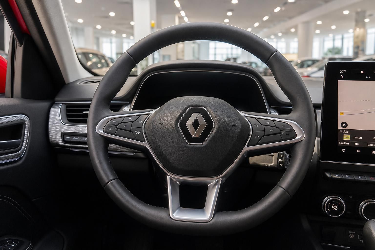 Renault Lenkrad mit Multifunktionstasten und Touchscreen Navigation im Innenraum