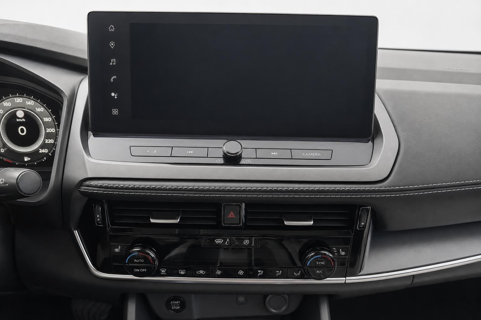 Touchscreen und Klimabedienung im Cockpit des Fahrzeugs