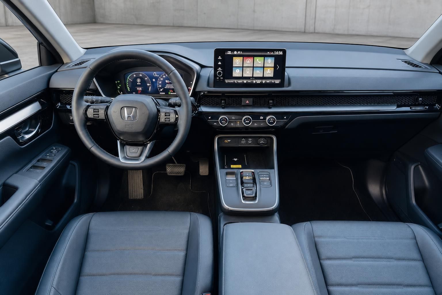 Honda CR-V Innenraum mit Cockpit, Lenkrad und Touchscreen-Infotainment
