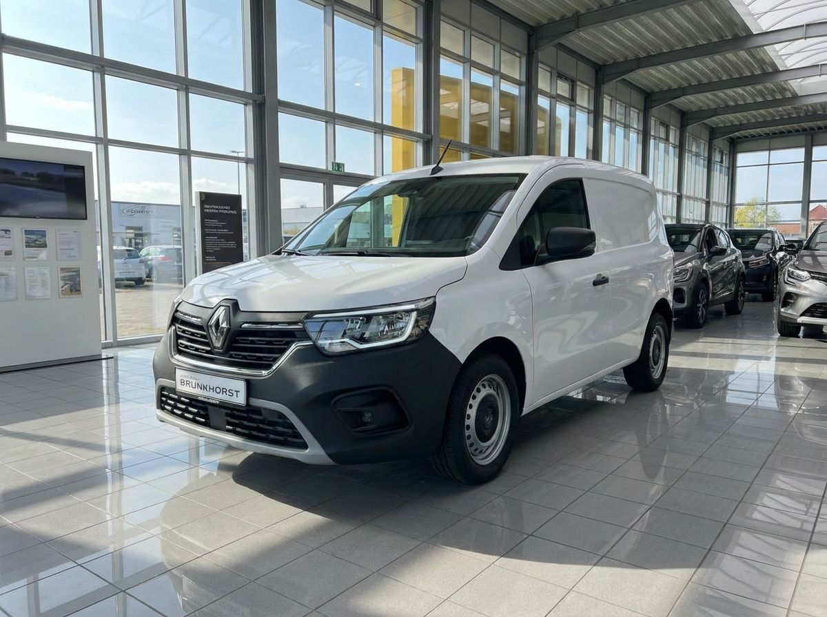 Weißer Renault Kangoo Kastenwagen im Autohaus Brunnhorst Showroom
