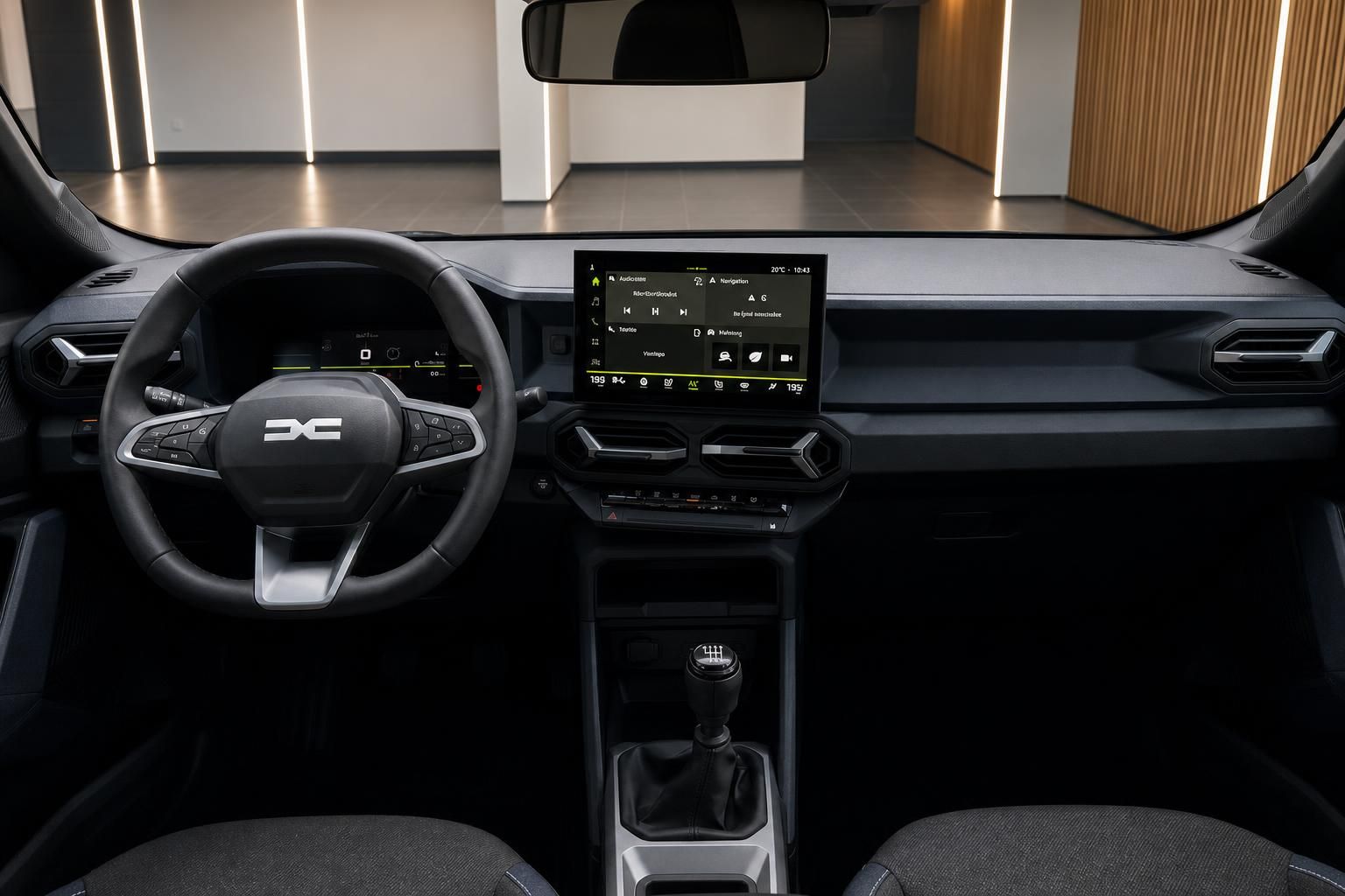 Dacia Bigster Innenraum Cockpit mit Lenkrad und Touchscreen
