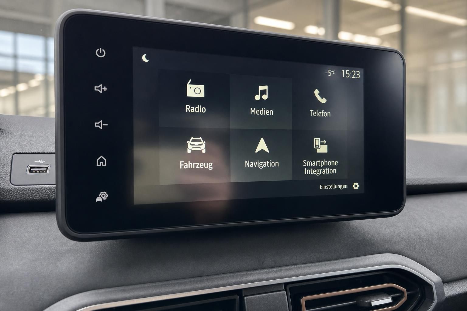 Dacia Infotainment-System Touchscreen Display mit Navigation und Smartphone Integration