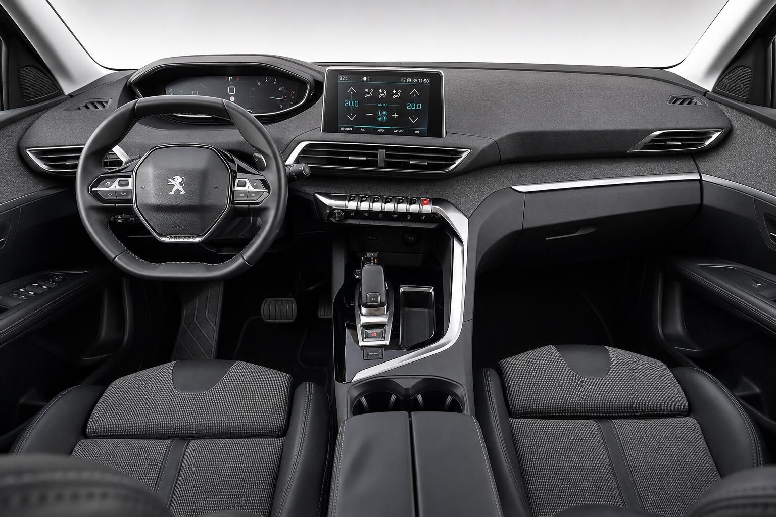 Peugeot Cockpit: Lenkrad, Touchscreen und Sitze im Innenraum