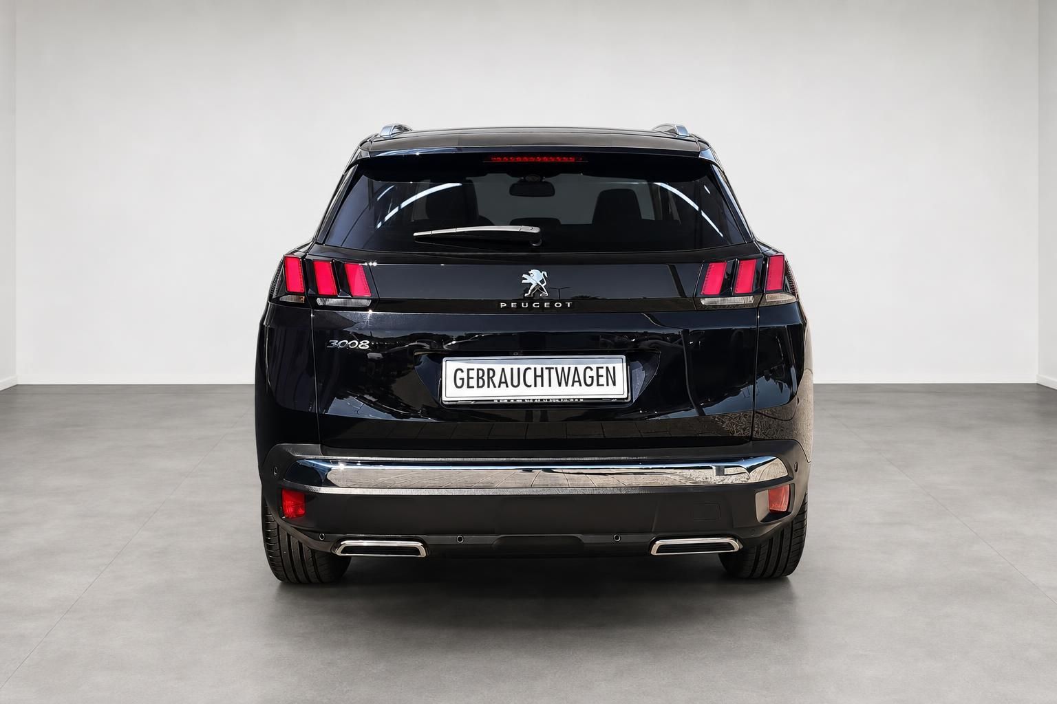 Peugeot 3008 schwarz Heckansicht Gebrauchtwagen