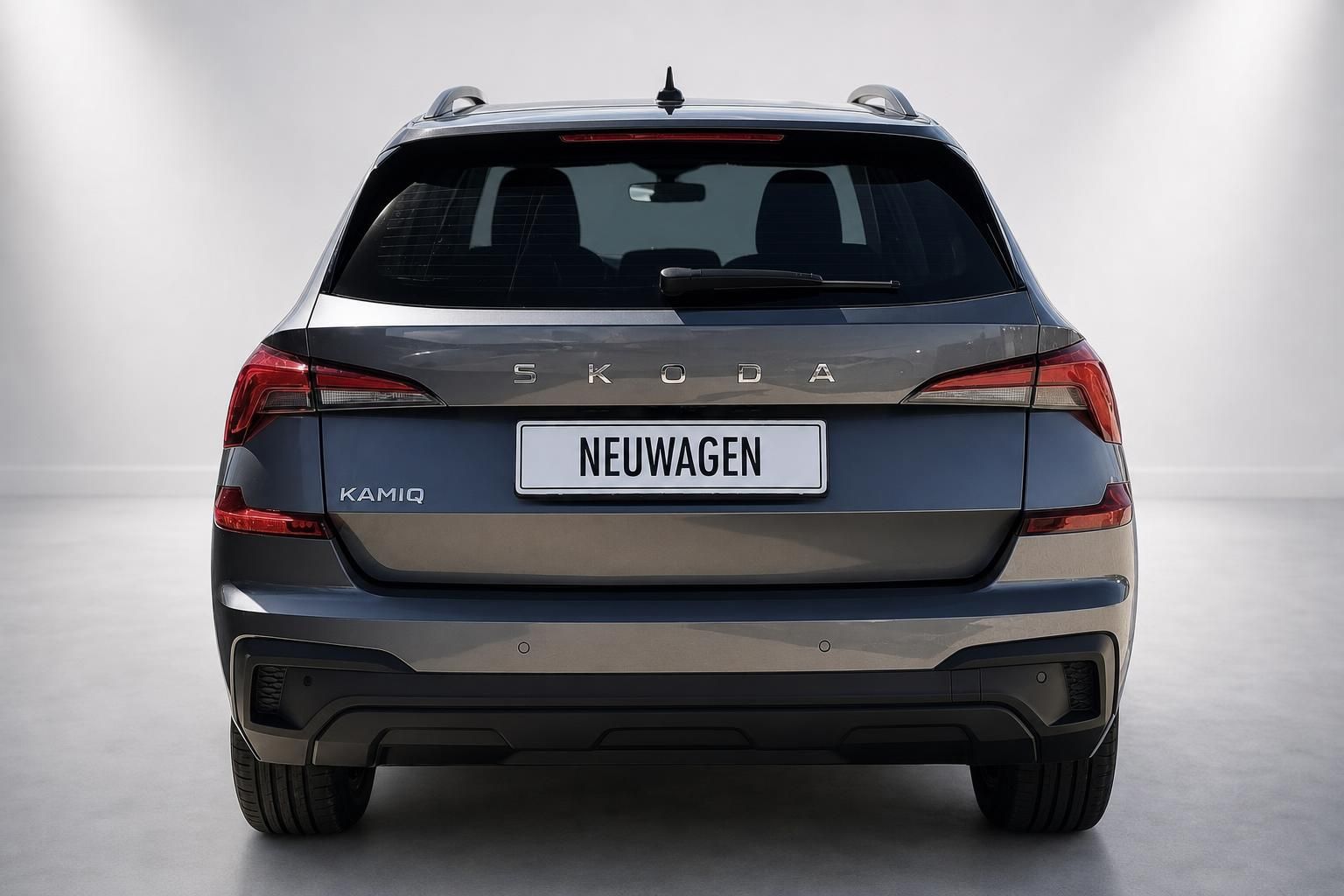 Skoda Kamiq Neuwagen Heckansicht mit Kamiq Schriftzug