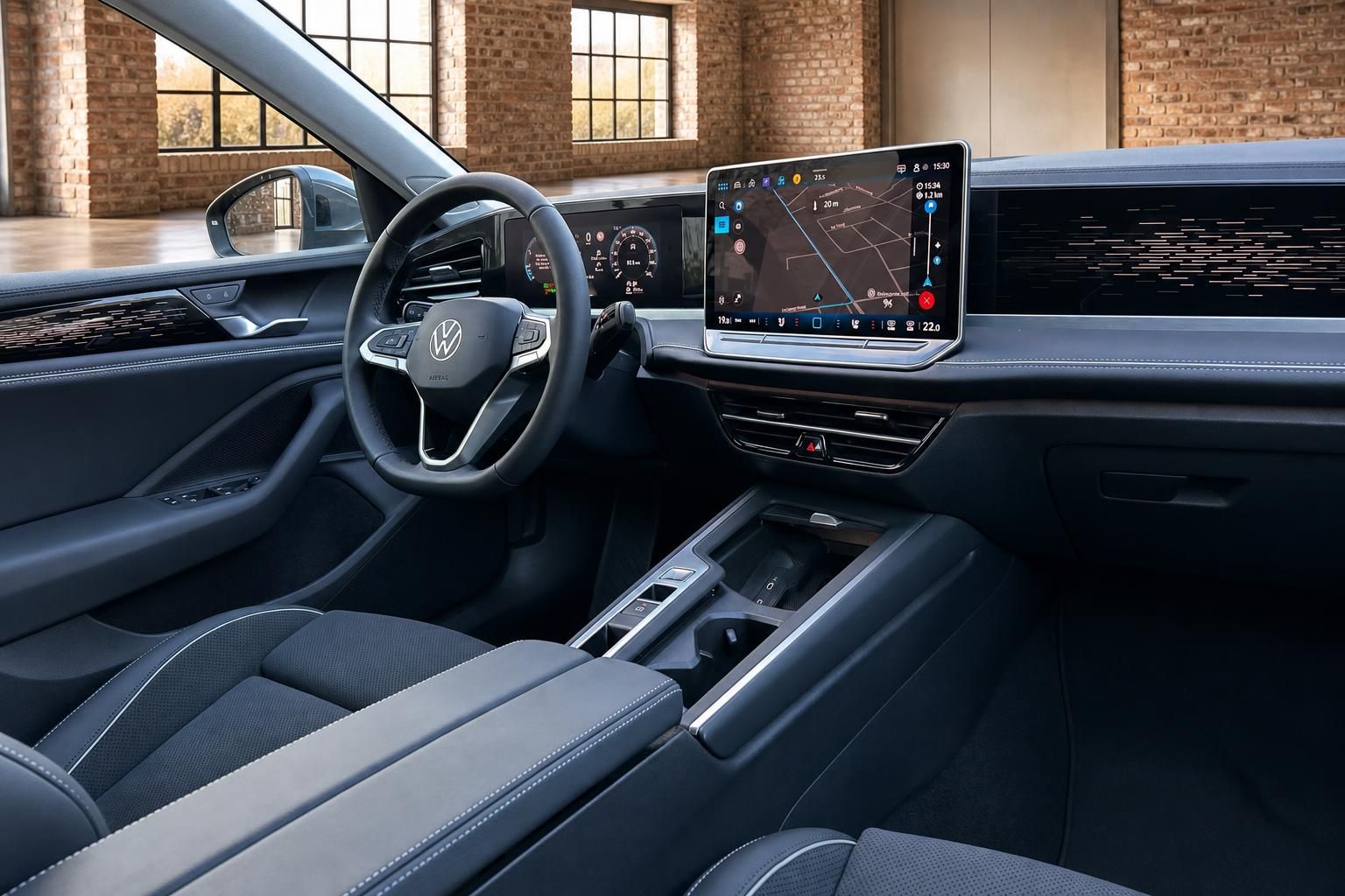 VW Passat Armaturenbrett mit Touchscreen und Navigationssystem